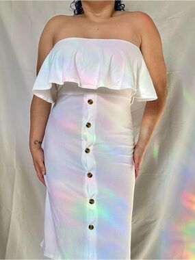 Nasty Gal White Off-Shoulder Dress